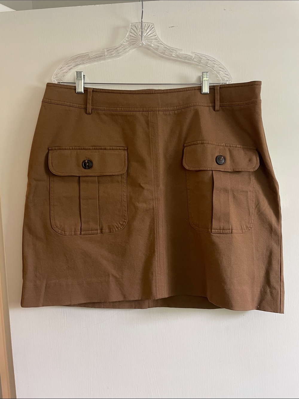 Boden Skirt with front pockets, brown, sz16 (UK20), like new